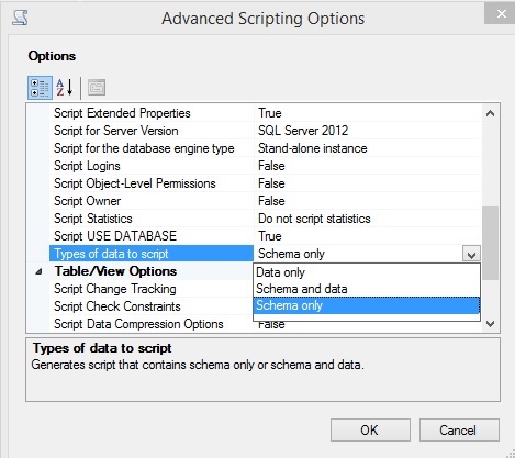 ایجاد sql script در sql server 2012 برای ورژن های مختلف sql